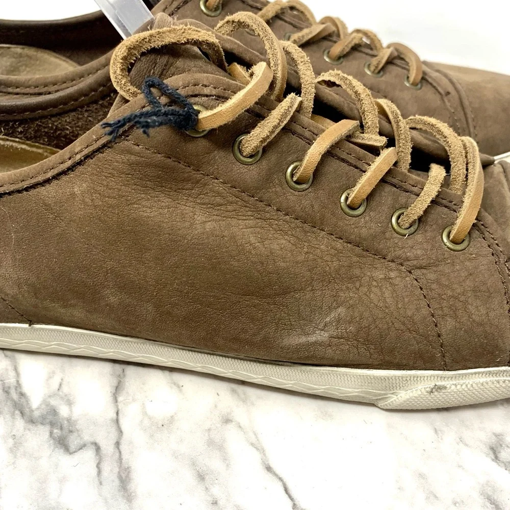 Frye Mindy Low Brown Nubuck Leather Sneaker 9 Casual Neutral Athleisure Bohemian - Picture 9 of 16